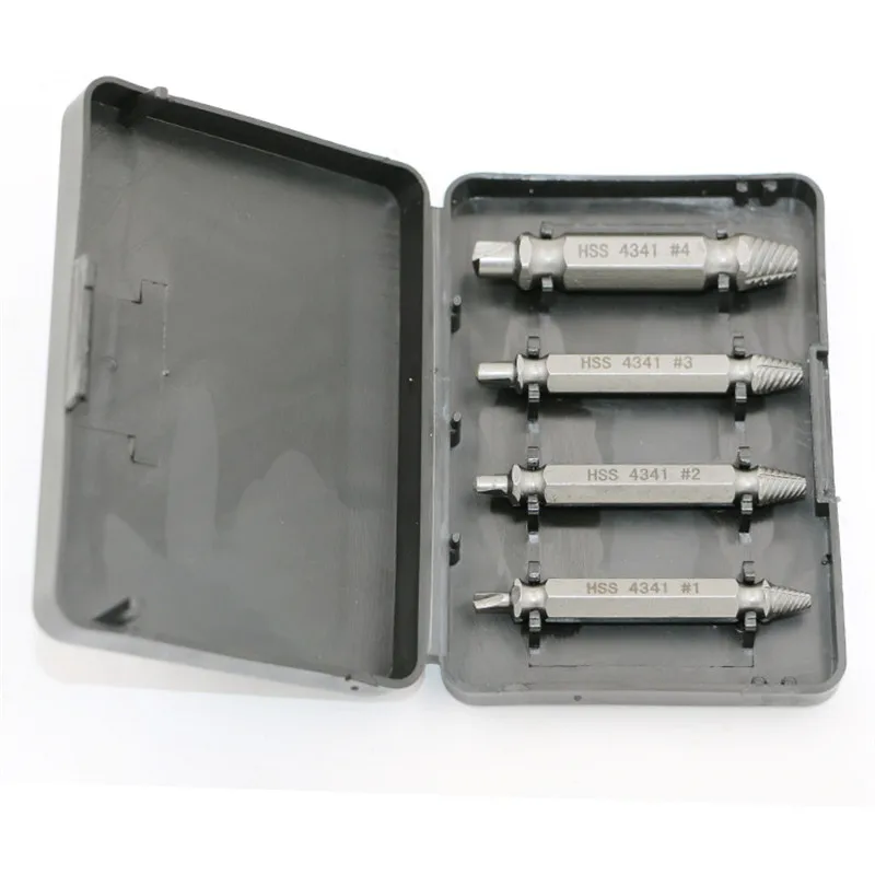 4pcs Double Side Drill Out Damaged Screw Extractor Out Remover Handymen