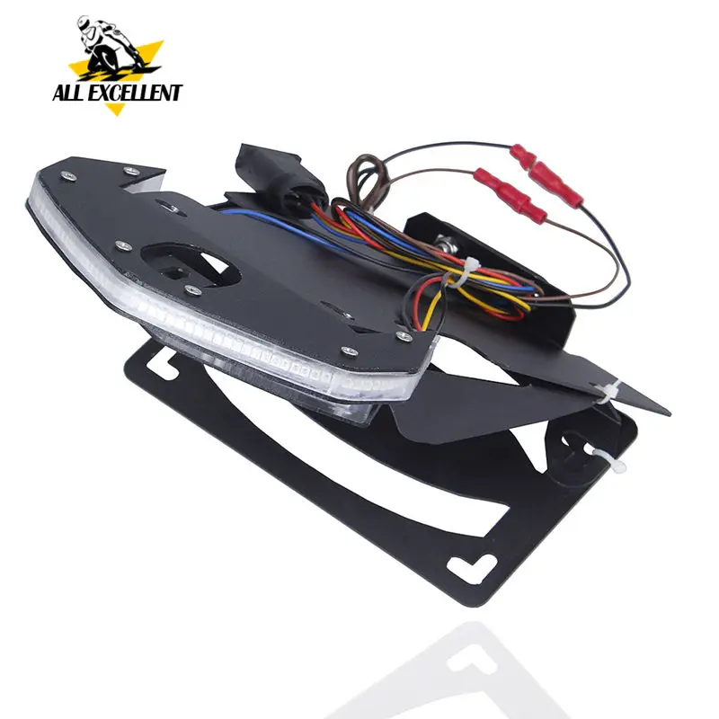 

EMS LED Integrated Taillight Brake Light Turn Signals License Plate Light Fender Eliminator Plate Tag Holder for 2014-2017 16 15