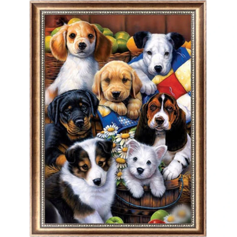 5d diy Diamond Painting Pet Dog Party Full Rhinestone Embroidery