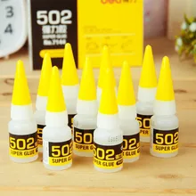 Cola líquida super adesiva 502, cola instantânea forte para couro, madeira, vidro de metal, adesivo para papelaria, loja de cola para unhas com 10 peças ferramenta diy,