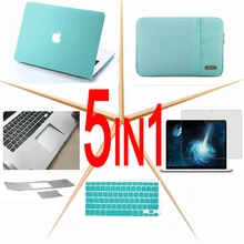 5в1 сумка для ноутбука, жесткий чехол, чехол для клавиатуры, Защита экрана для 11 12 13 15 дюймов Macbook Pro Air retina Touch Bar
