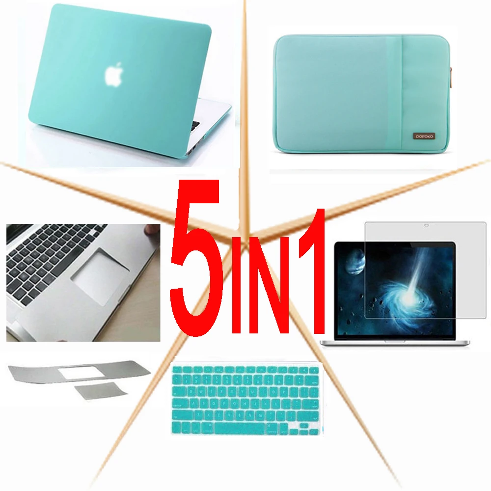 5в1 для Macbook Pro Air retina Touch Bar 11 12 13 15 дюймов сумка ноутбука + жесткий чехол клавиатуры