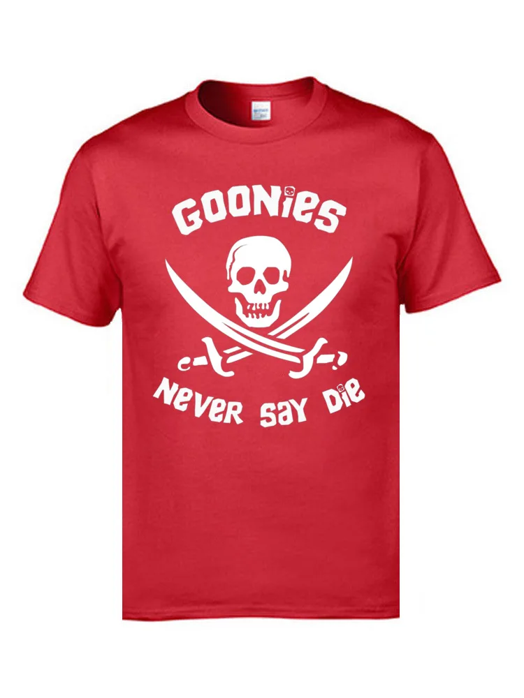 Fashionable Men's Top T-shirts Crewneck Short Sleeve Pure Cotton Goonies Never Say Die 15287 Tops Tees Normal T-shirts Goonies Never Say Die 15287 red