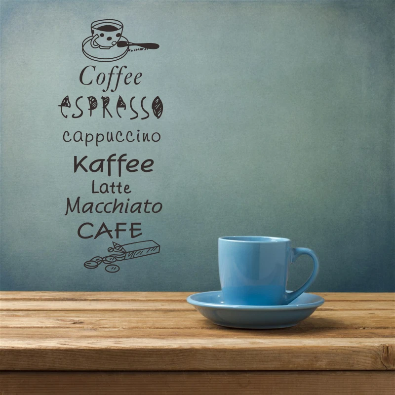 DCTAL leche te cafeteria cafes helado pan Cake cocina arte de la pared de la etiqueta engomada DIY decoracion del hogar cafe-852
