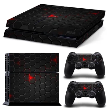 

Free drop shipping cutomizable red front and back skin for PS4 console and 2 controllers skin sticker decals covers #TN-P4-1129