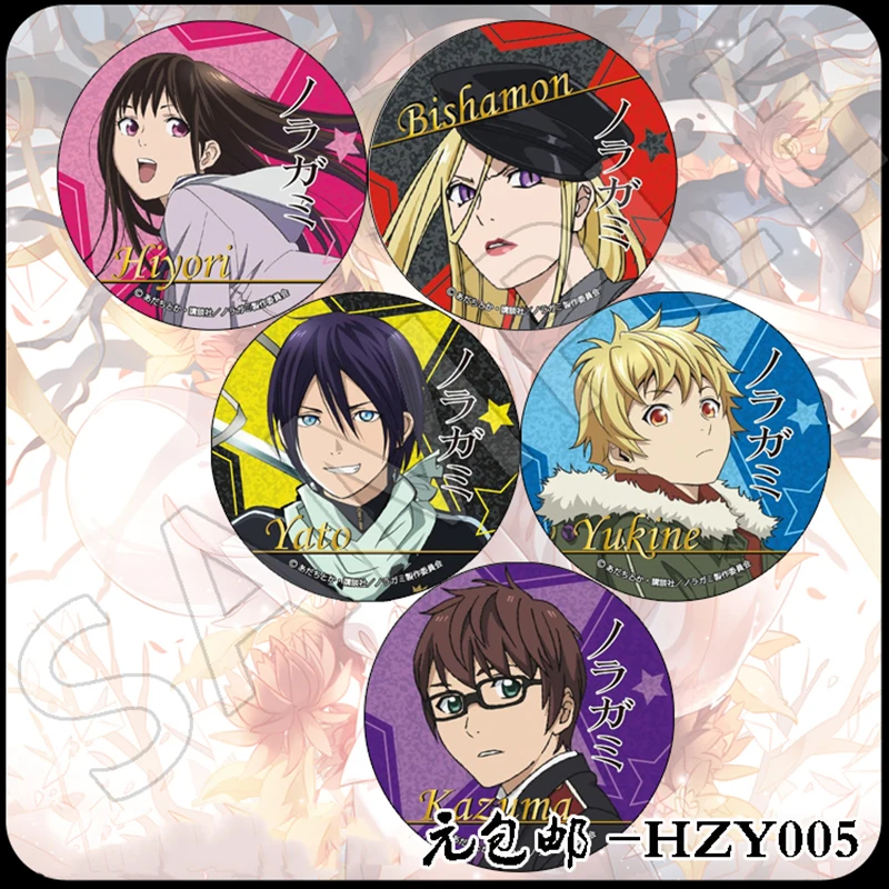 ZXFJXR 58 мм Noragami aragato Yato Kazuma Hiyori Yukine bisamon крутые значки на брошь для рюкзака фанатов |