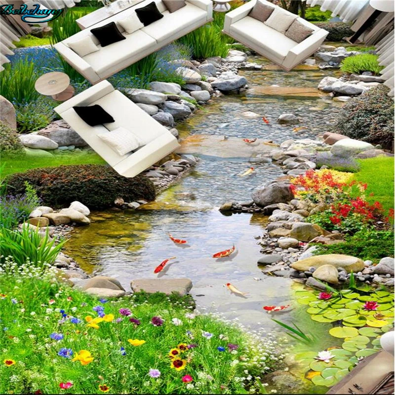 Beibehang большой парк на заказ маленькая река вода 3D пол трехмерная живопись