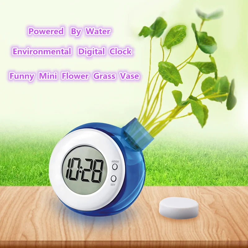 Water Powered Table Clock Children's Digital alarm clock Smart Water Element Mute Calendar Digital watch Home Decor Kids Gifts digital clock table clock lcd digital clock digital table clock