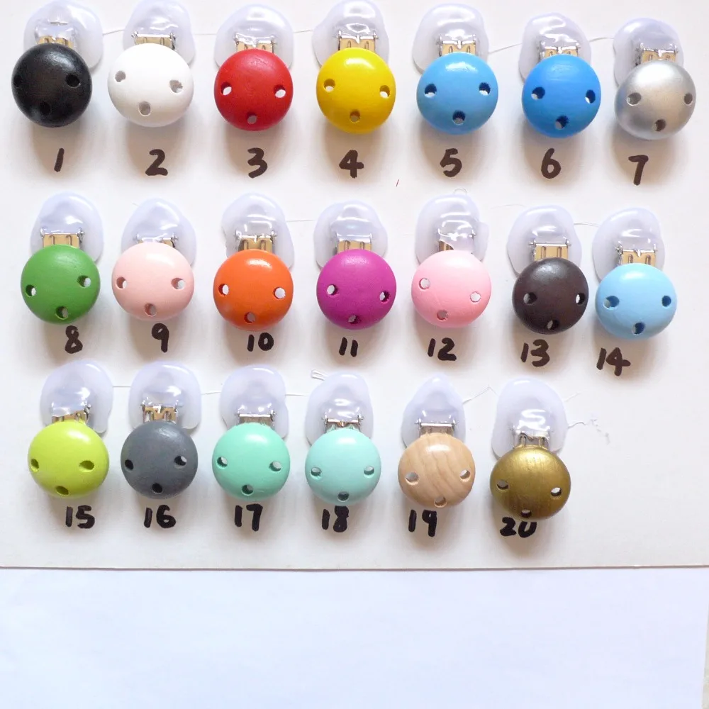 200PCS Solid Wood Baby Pacifier Clips-in Pacifier from Mother & Kids on