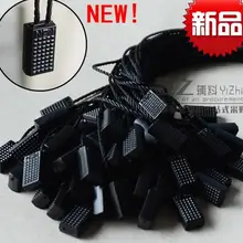 Высокое качество бирка PP веревка в одежде, шнур бирка для одежды печать бирка с черной квадратной пластиковой головкой 1000 шт