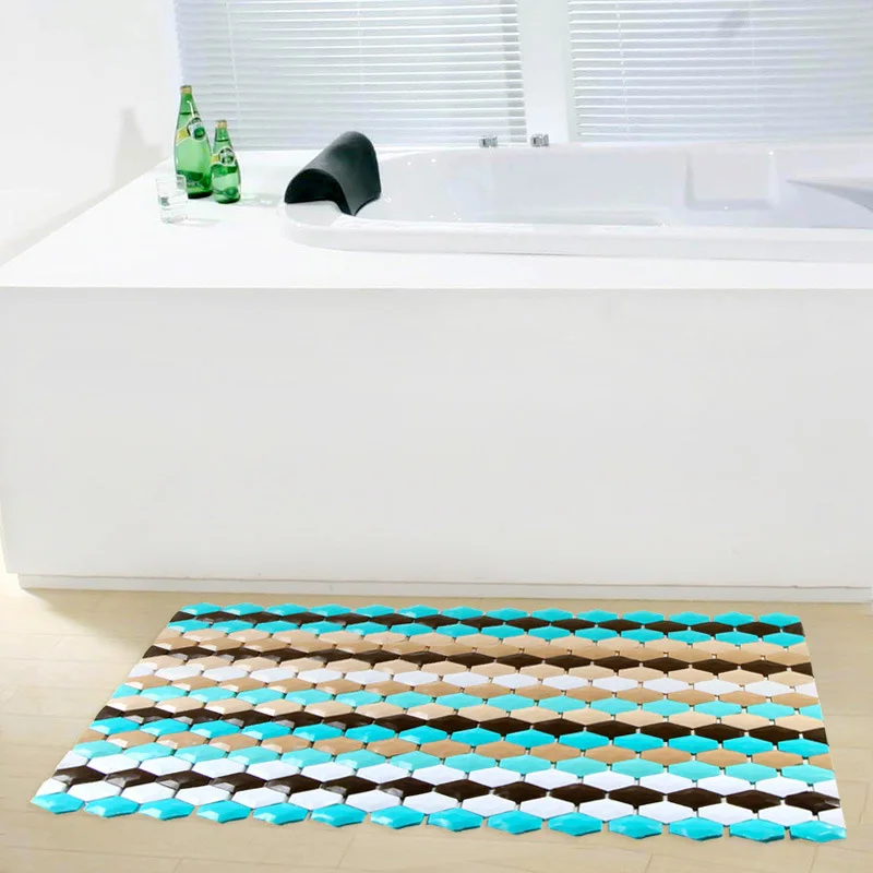 Modern Rainbow Striped Bathtub Mats Bath PVC Shower Bath Room Slip