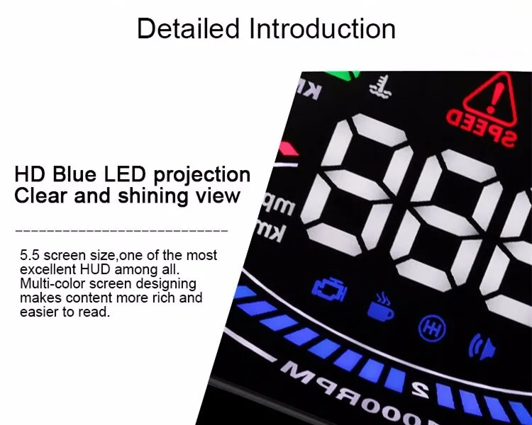 E300 OBD2 HUD Дисплей на голову Авто Компьютер скорость расход топлива метр головное оповещение о превышении скорости