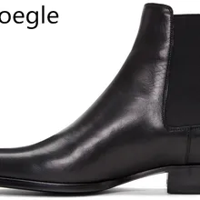 Мужские ботинки; сезон осень-зима; черная кожаная мужская обувь на низком каблуке без застежки; Мужская обувь уличный стиль; мужские мотоциклетные ботильоны