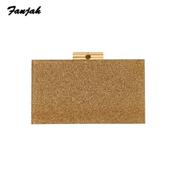 

Gold Glitter Small Acrylic Clutch Box Purse Bags Crossbody Bags For Women Messenger Bags Female Shoulder Handbag Crossbody Bags