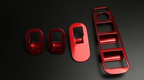 Автомобильные наклейки красное украшение интерьера автомобиля рулевое колесо крышка обрезная рамка для Honda HR-V HRV vezel C1077 - Название цвета: 4pcs
