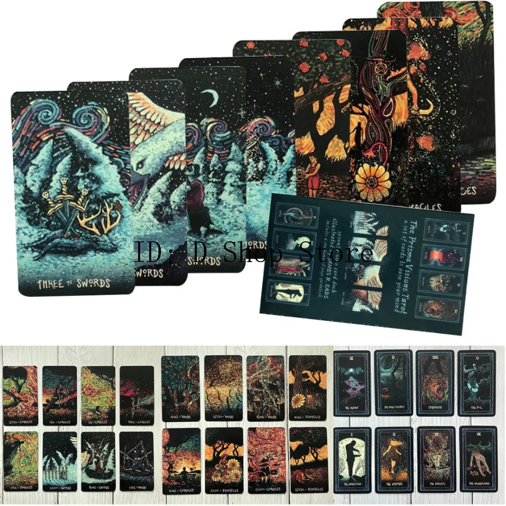 

2019 English Deck Tarot Cards DIY Silver Plating Prisma Visions Tarot Board Game