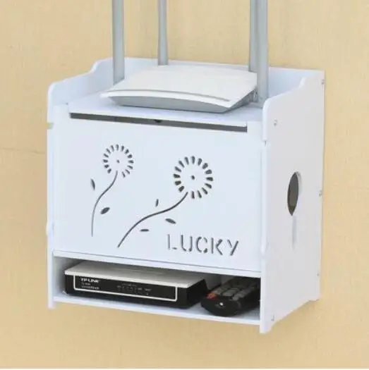 Wireless router storage box storage racks cable box living room TV set