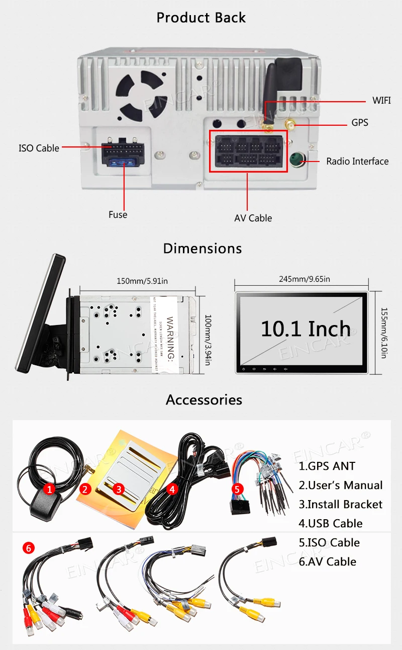 Excellent Car Stereo gps tracker With Android 7.1 Double Din HeadUnit GPS Autoradio Navitation DVD CD Player with USB/SD support OBD WIFI 5