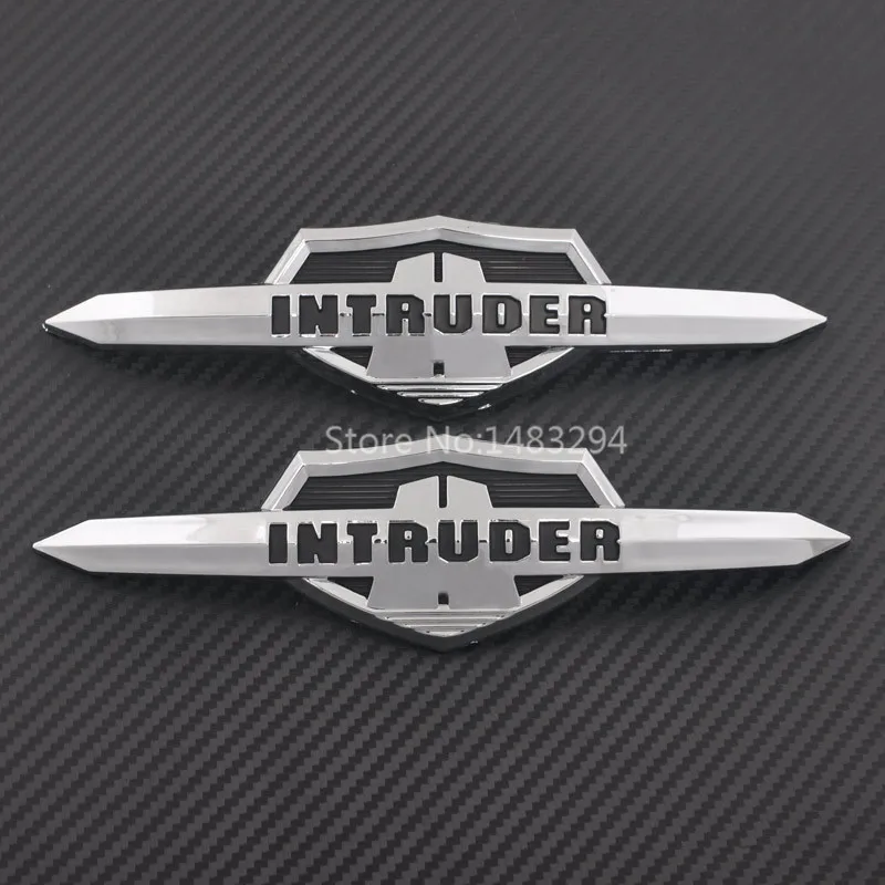 Motorcycle Chromed Fuel Tank Sticker Nameplate Decorative Medallion Decal For Suzuki Intruder