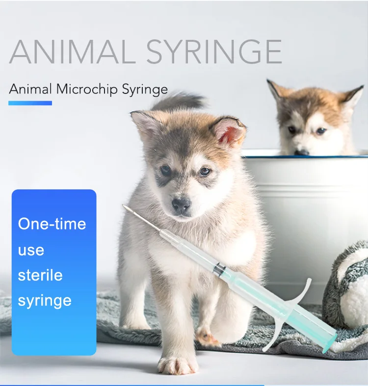 Animal microchip syringe