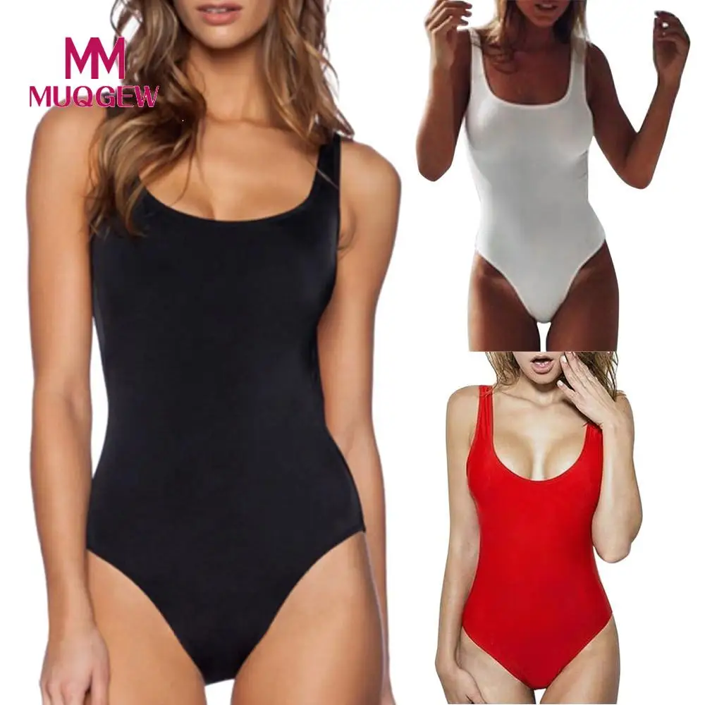 

MUQGEW 2018 Newest Women Retro Elastic High Cut Low Back One Piece Swimwear Bathing Suits Sexy Bikini Bathing Suits