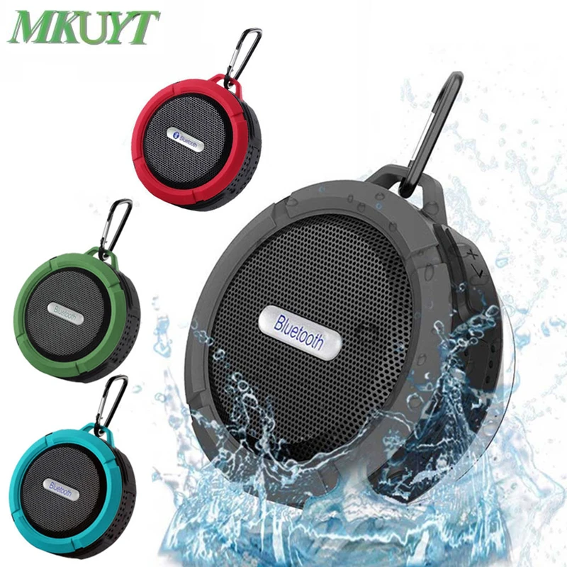 

MKUYT C6 Wireless Waterproof Speaker with 5W Drive Support SD TF Card, Suction Cup, Buit-in Mic, Hands-Free Speakerphone