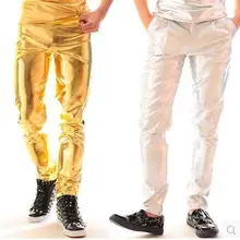 Мужская Новая одежда певица Мода DJ DS Панк Мотоцикл тонкие кожаные штаны плюс размер бар Мужские Сценические костюмы 28-40