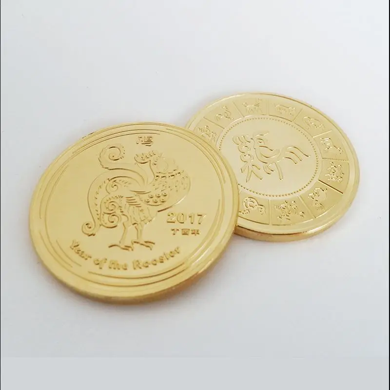 coin in capsule Петух монета Год Петуха Китайский Зодиак сувенир медаль - Цвет: coin in capsule