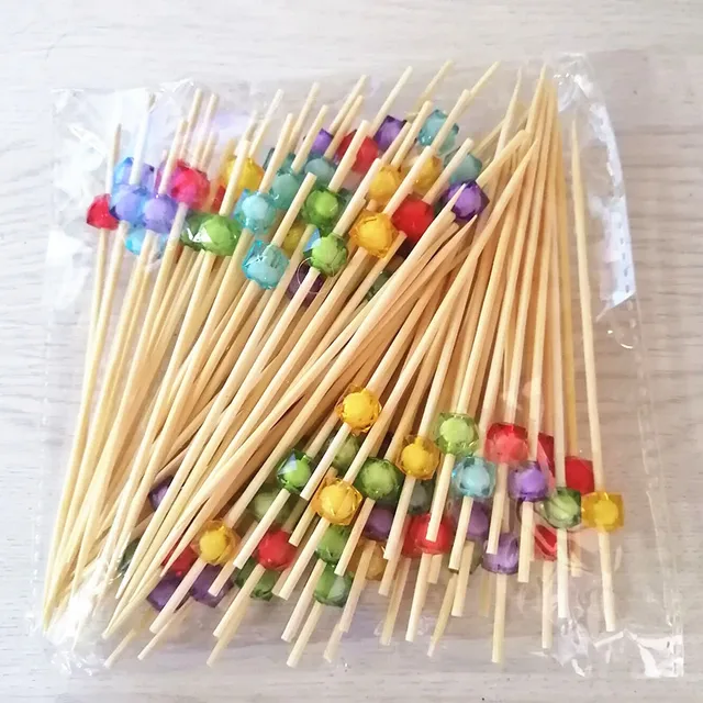 Xunzhe 100 db Eldobható Bambusz Kreatív Gyümölcsök Villák Nyársaihoz A Canapes Cake Dekoration Bento Dekoráció Pinchos Para Koktél - Image 2