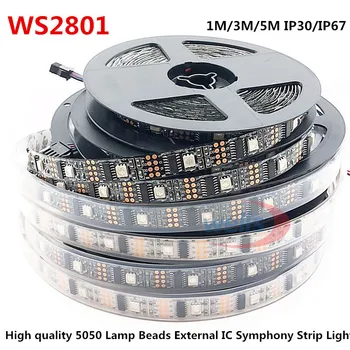 

1M/3M/5M WS2801 5V 32 lights 5050 chip external ic LED Magic Marquee with a single point of single-programmable IP67 IP30 TV