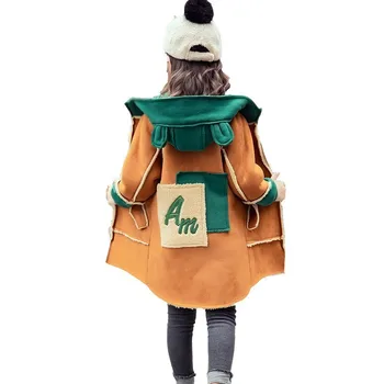 

Autumn Winter Girl Clothing Velvet Hooded Coat Thickening Girls Clothes Children Clothes Hoodie Casual Outerwear H333