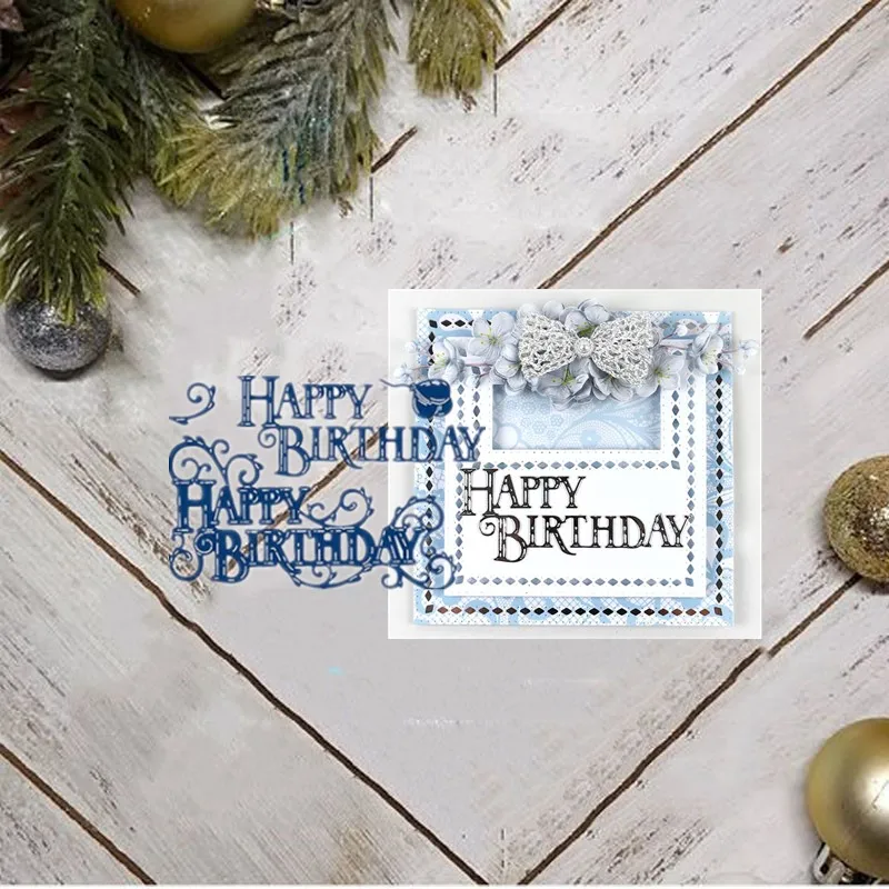 

Metal Cutting Dies Happy Birthday Flowers For DIY Scrapbooking Crafts Embossing Paper Cards Making New DIY Cut Dies for 2019