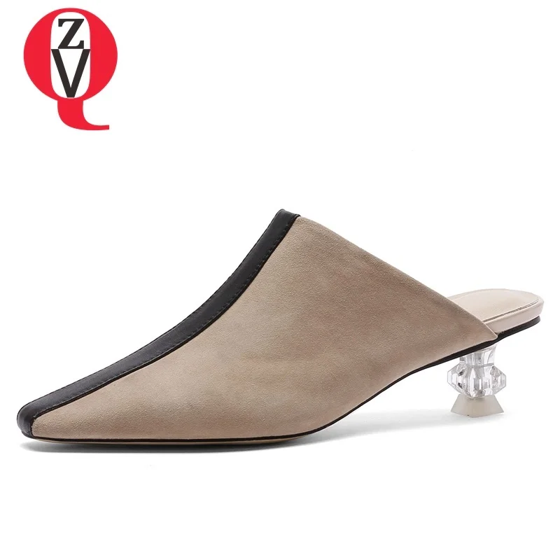 Mode Sexy Au Maulesel Neue Karree Mischfarben Stil Schuhe erhalb Aprikosegr Med Plus Hausschuhe Seltsamen Frauen Gre Sommer Zvq QBhrCtdxs
