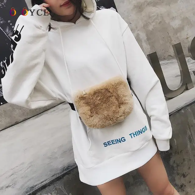 Fashion Teenage Girls Fanny Packs Luxury Plush Waist Packs Heuptas Pochete Ladies Bum Bag