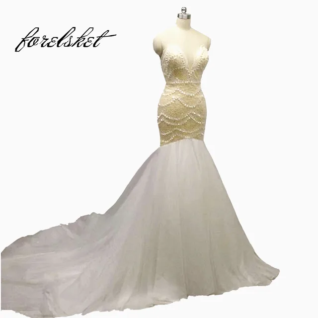 Aliexpress Luxury Crystal Mermaid Wedding Dresses 2017 Luxury Crystal Mermaid Wedding Dresses 2017 Sweetheart Bridal Gown Soft Tulle Hand Made Beading Custom