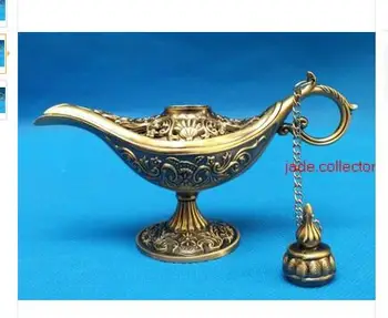 

Crafts Arts 2PCS 1Pair long 12 CM Lamps craft decoration BRASS engraving Al-addins lamp beautiful Arab TDP