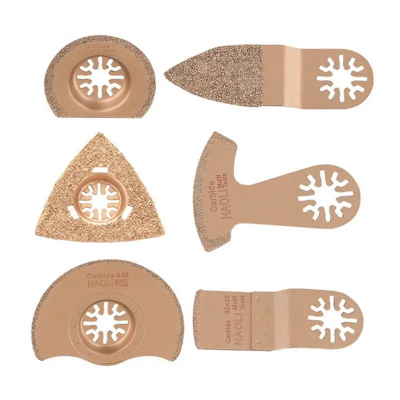 

6pcs/set Multimaster Oscillating Tool Kits Saw Blades Woodworking Blades Wooden Plastic Cutter Accessories