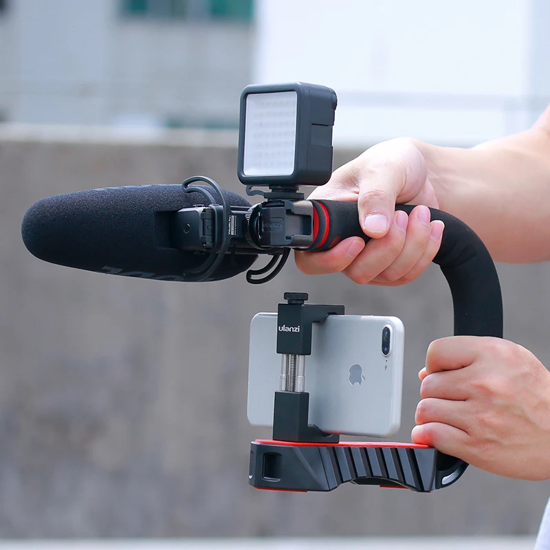 Ulanzi U-Grip Pro Triple Shoe Mount Video Stabilizer Handle Video Grip Camera Video Rig Kit for Nikon Canon iPhone X 8 7