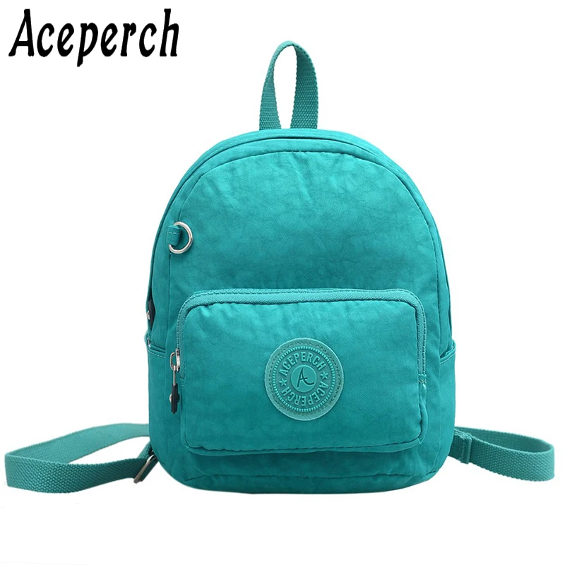 

ACEPERCH Casual Mini Backpacks Women for Teenage Girls School Backpack Travel Printing Solid Mujer Mochila Feminina