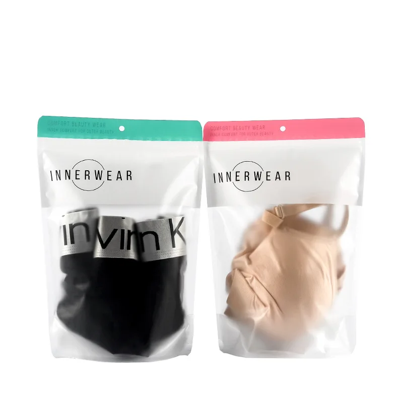 

18x27cm 50pcs Pink Green Big Stand Up Plastic Zip Lock Pouches Clothes Storage Bag Reclosable Underwear Packaging Bags Organizer