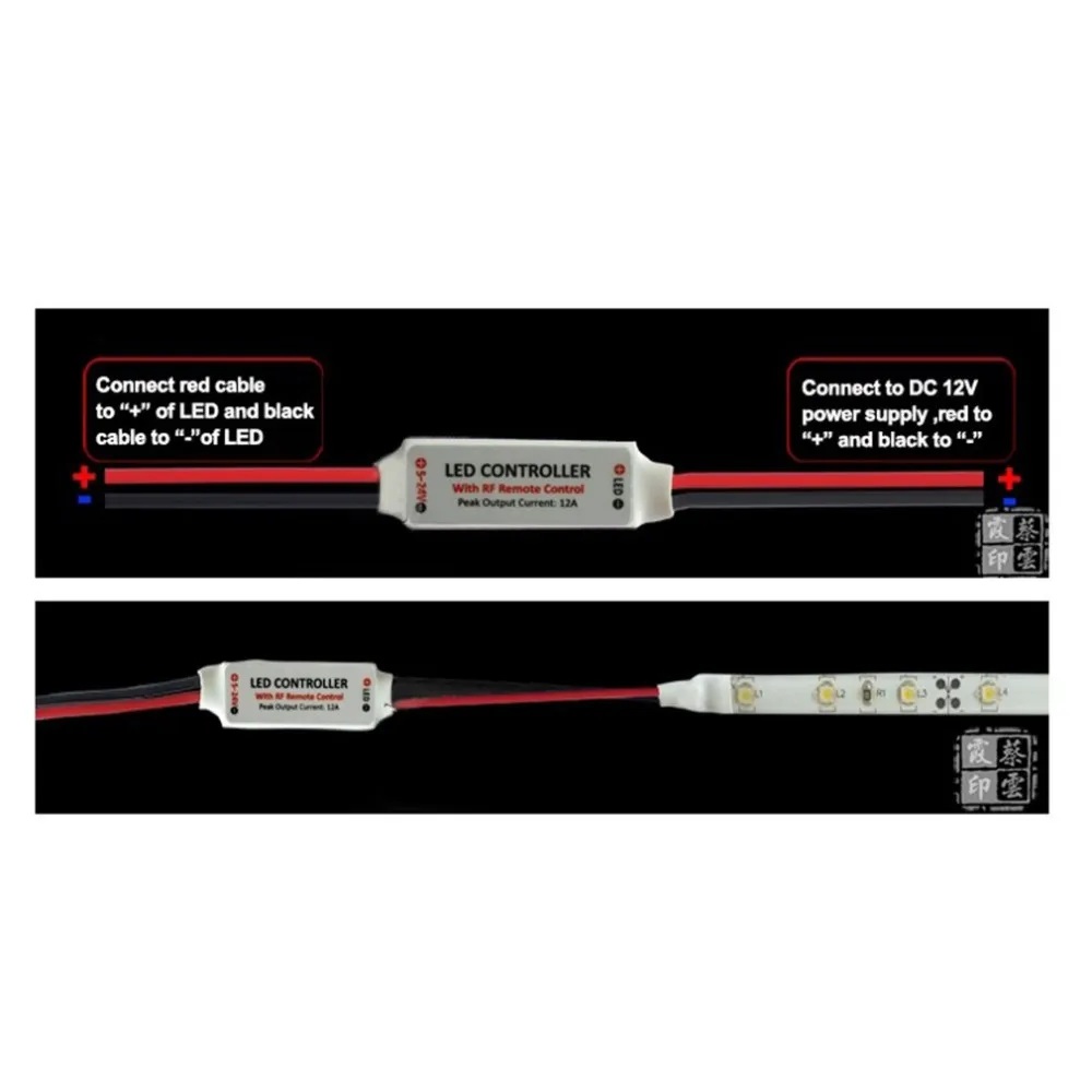 LED Управление Лер 11key беспроводной DC5-24V Мини диммер радиочастотный пульт дистанционного управления для одного цвета светодиодные полосы 5050