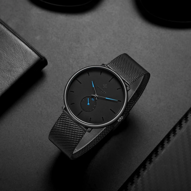 Men Watch 2019 Top Brand Luxury WWOOR Fashion Slim Black Men's Wrist Watches Waterproof Sport Quartz Wristwatch Man Watches 2019 (5)