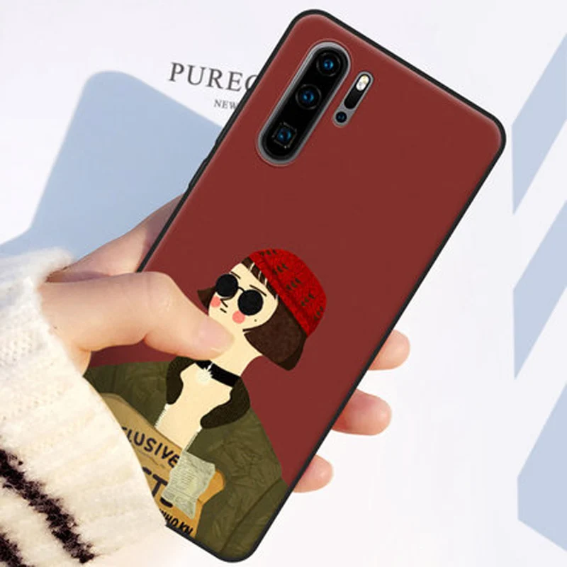 Для Huawei P30 pro чехол задняя крышка HD рисунок Леона убийца мультфильм мягкий