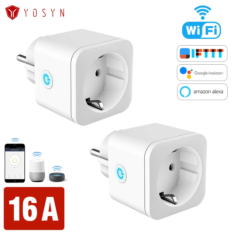 

Smart house wifi plug EU 16A mini smart socket plug APP Remote-control plugs use Amazon Alexa, Google Home Voice-control plug