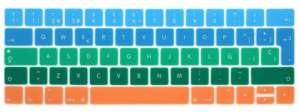 Градиентный чехол с испанской силиконовой клавиатурой для нового MacBook Pro 13 &quotA1706