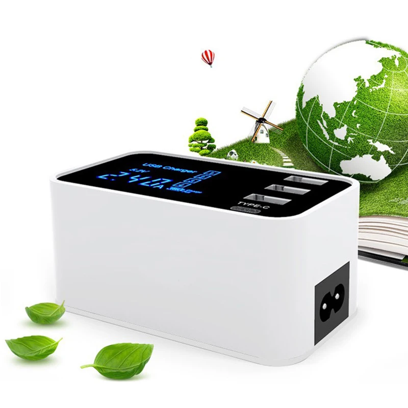 USB концентратор для быстрой зарядки со светодиодным дисплеем|Зарядные