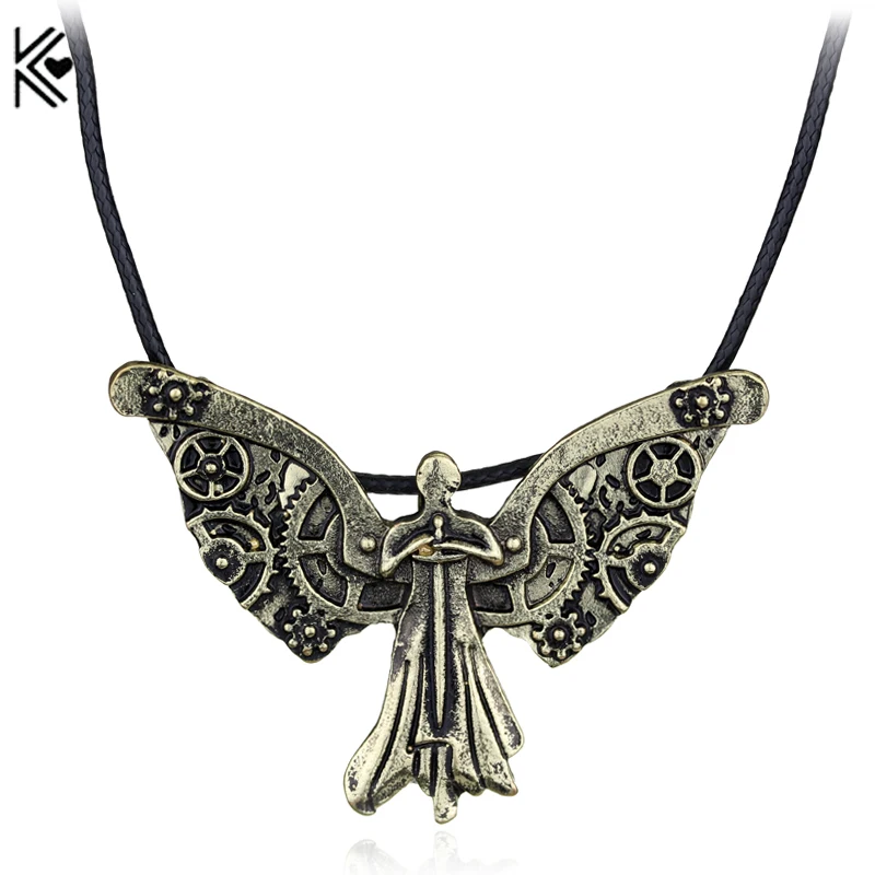 

Movie Jewelry Vintage The Mortal Instruments City Of Bones Pendant Infernal Devices Tessa's Clockwork Angel Statement Necklace