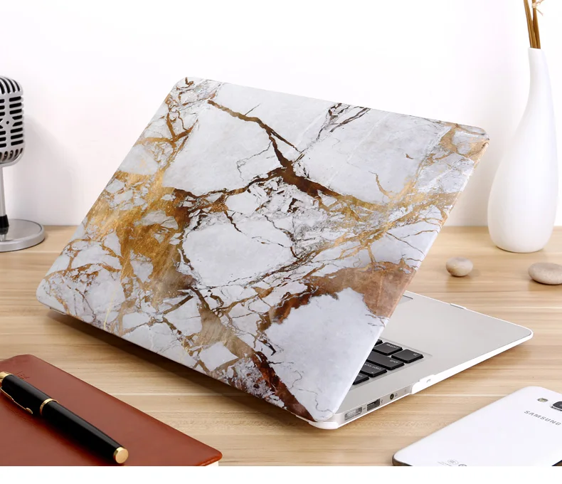Чехол JUNWER с мраморной текстурой для Apple Macbook Air Pro retina 11 13 15 дюймов, сумка для ноутбука, чехол для Macbook pro 13,3, чехол A1932 - Цвет: brown