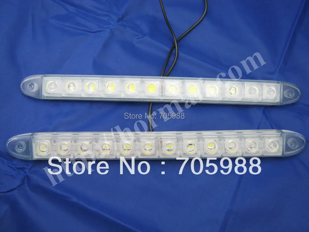 

5 sets per lot Strong waterproof !!! 12LED  Daytime running lights DRL Driving  Lamp soft LED auto headlight with lens