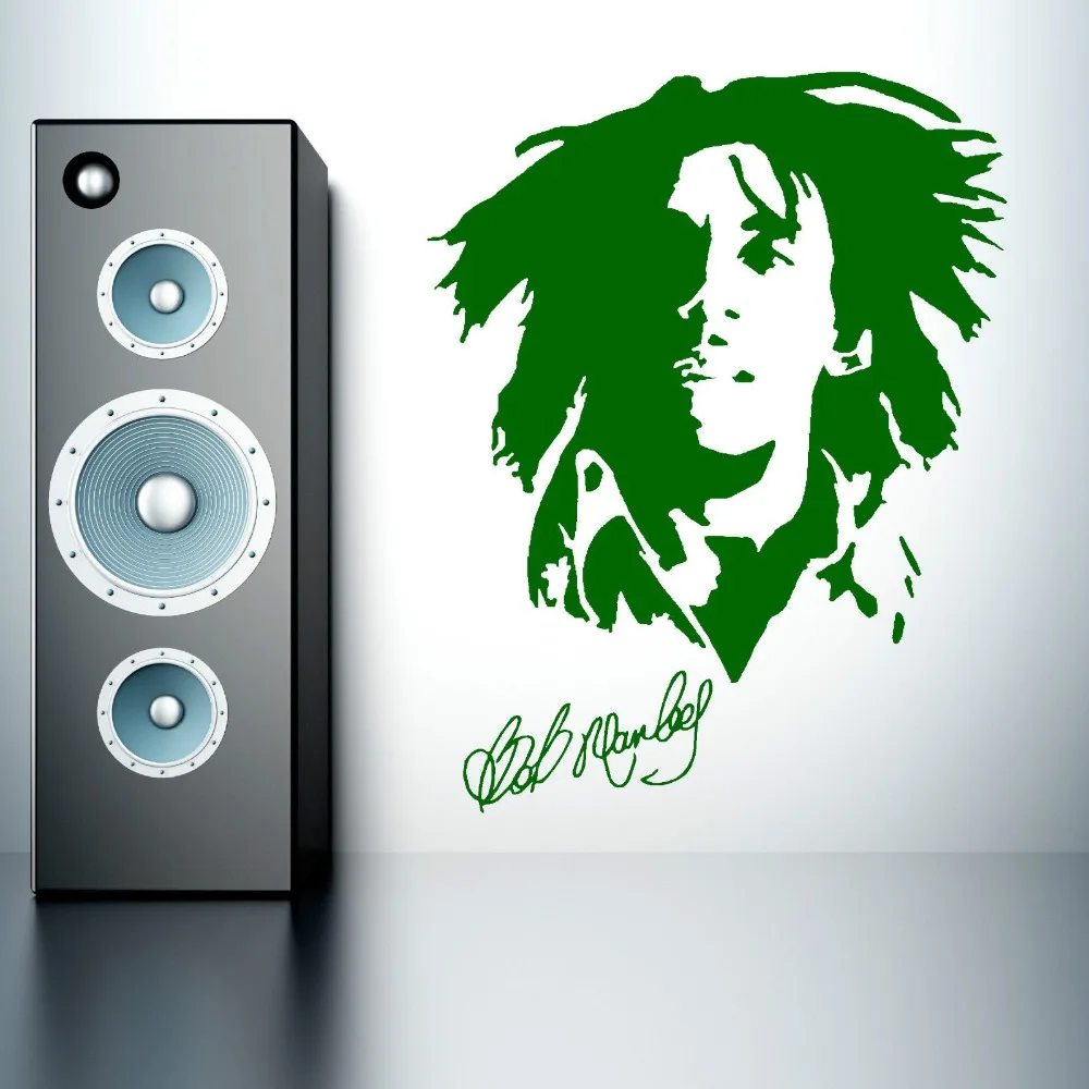 Бесплатная доставка BOB MARLEY виниловая наклейка на стену Стикеры росписи изогнутые